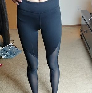 Black mesh cutout workout leggings